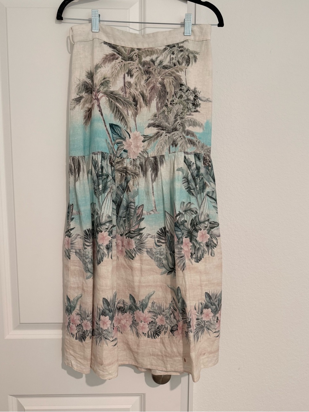 Joie Tropical Print Maxi Skirt - Cream, Blue & Pink